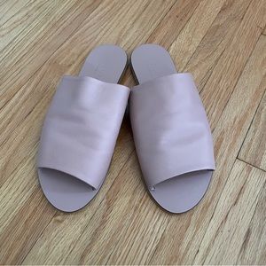Everlane pink leather slide mules, size 8.5
